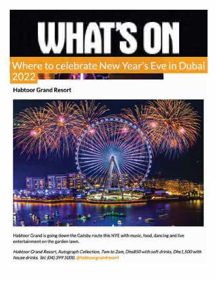 Al Habtoor Grand Resort press coverage