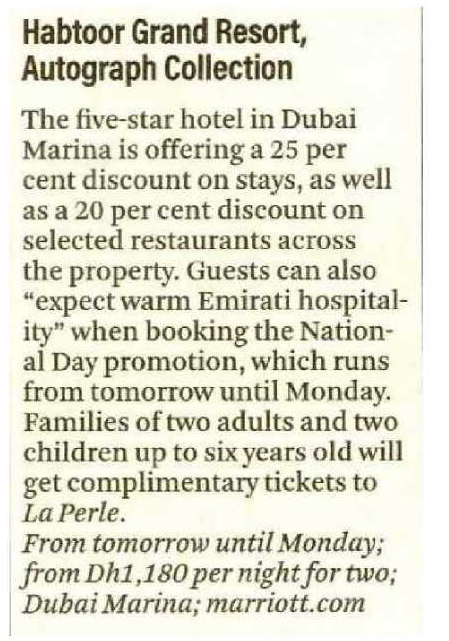 Al Habtoor Grand Resort press coverage