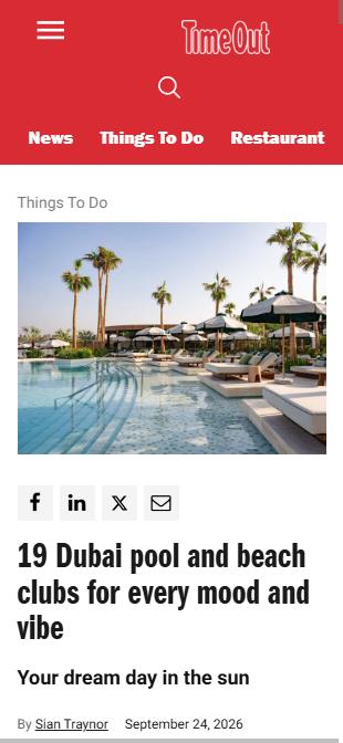 Address Hotels + Resorts press coverage, Time Out Dubai
