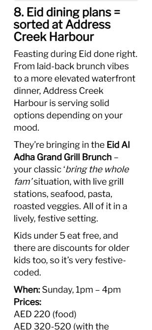 Address Hotels + Resorts press coverage, Lovin Dubai
